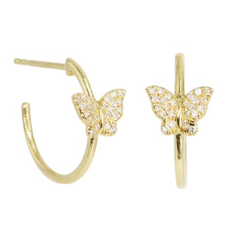 chanel butterfly earring|butterfly huggie hoop earrings.